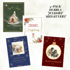 Julkort dubbelt m kuvert 4-pack